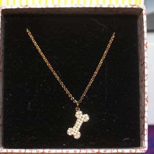 gold dog bone necklace